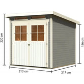 Abri de jardin en bois vitrifié gris 19mm 4.62m² Glücksburg 3 - Karibu Ma boutique